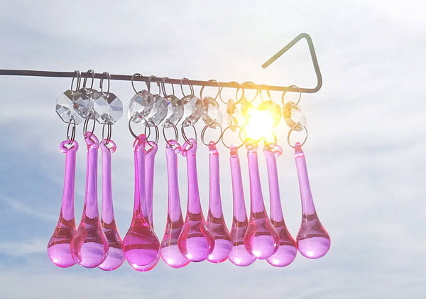 Rose Pink Glass Orbs 53 mm 2" Chandelier Crystals Droplets Beads Drops Lamp Light Parts 7
