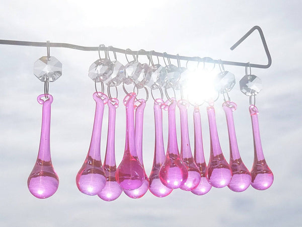 Rose Pink Glass Orbs 53 mm 2" Chandelier Crystals Droplets Beads Drops Lamp Light Parts 8