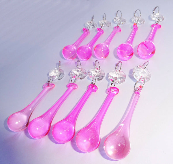 Rose Pink Glass Orbs 53 mm 2" Chandelier Crystals Droplets Beads Drops Lamp Light Parts 4