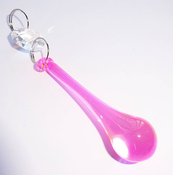 1 Rose Pink Glass Orbs 53 mm 2" Chandelier Crystals Droplets Beads Drops Lamp Light Parts - Seear Lights