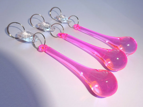 Rose Pink Glass Orbs 53 mm 2" Chandelier Crystals Droplets Beads Drops Lamp Light Parts 14