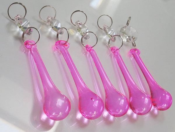 Rose Pink Glass Orbs 53 mm 2" Chandelier Crystals Droplets Beads Drops Lamp Light Parts 2