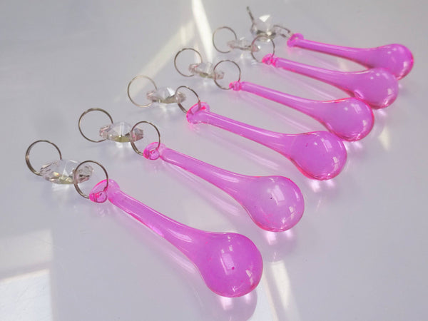 Rose Pink Glass Orbs 53 mm 2" Chandelier Crystals Droplets Beads Drops Lamp Light Parts 3