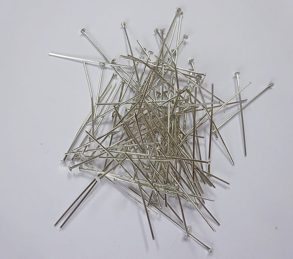 100 x 38mm 1.5 inch Headed Pins in Chrome Silver for Chandelier Links for Glass Droplets Crystals Beads Drops 1
