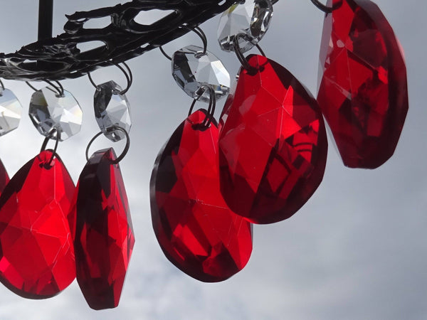 Red Cut Glass Oval 37 mm 1.5" Chandelier Crystals Drops Beads Droplets Light Lamp Parts 6