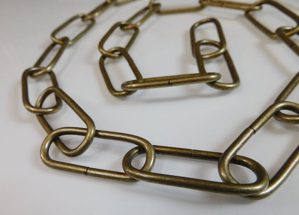 Antique Brass Bronze Colour Metal Chandelier or Pendant Light Chain 0.97m 4cm Links 3