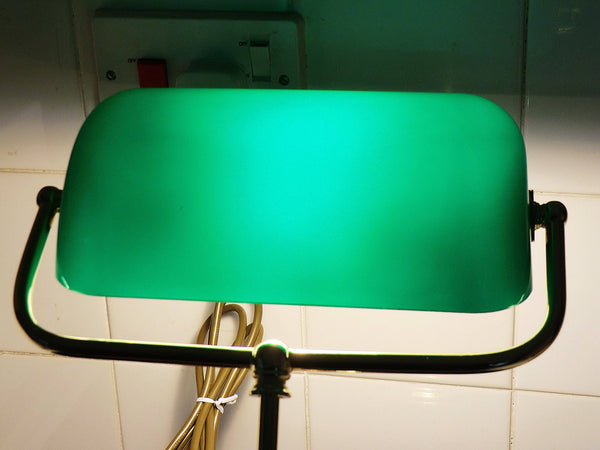 Classical Bankers Desk Lamp Table Light Glass Cowl Shade Only New Replacement 2