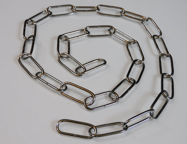 Metal Chandelier or Pendant Light Chain 0.97m 4cm Links Shiny Chrome 3