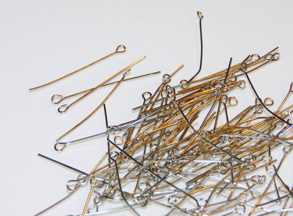 100 x 38 mm 1.5" Hoop Pins Chrome Silver Chandelier Links Glass Droplets Crystals Beads Drops 4