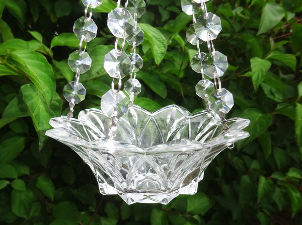Clear Glass Chandelier Tea Light Candle Holder Wedding Event or Garden Feature - Seear Lights