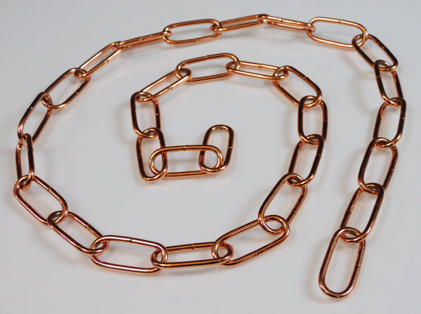 Bright Copper Red Chandelier or Pendant Light Chain 0.97m 4cm Links 7