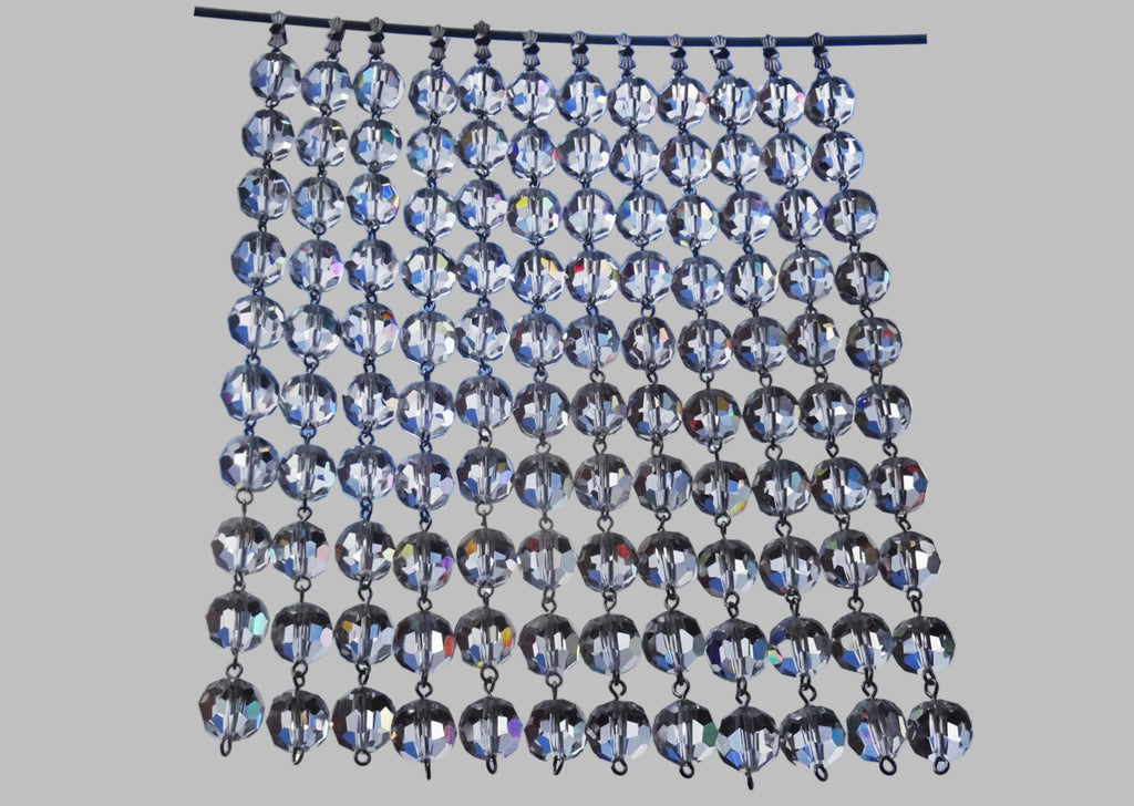 10 Strands Clear 12mm Chandelier Ball Drops Glass Crystals 1.68m Garland Beads Droplets - Seear Lights