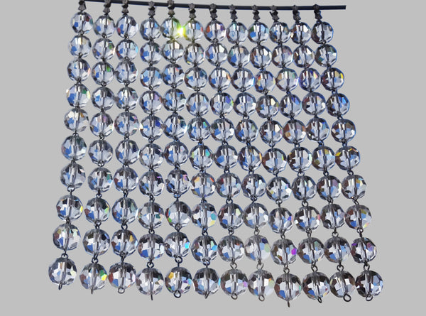 1 Strand 12mm Clear Transparent Chandelier Ball Drops Cut Glass Crystals Garlands Beads Droplets 4