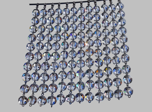 10 Strands Clear 12mm Chandelier Ball Drops Glass Crystals 1.68m Garland Beads Droplets - Seear Lights