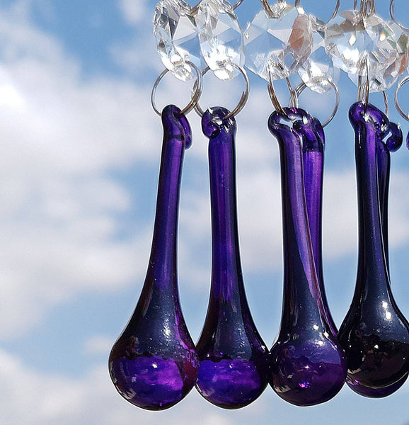 Purple Cut Glass Orbs 53 mm 2" Chandelier Crystals Droplets Beads Drops Lamp Parts 4
