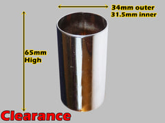 Clearance 65 mm x 34 mm Chrome Chandelier Candle Drips Silver Metal Bulb Cover Sleeve Tubes
