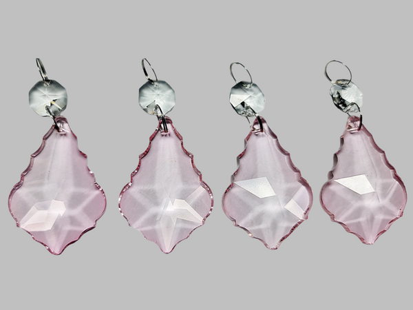 1 Light Pink Cut Glass Leaf 50 mm 2" Chandelier UK Crystals Drops Beads Droplets Parts 4