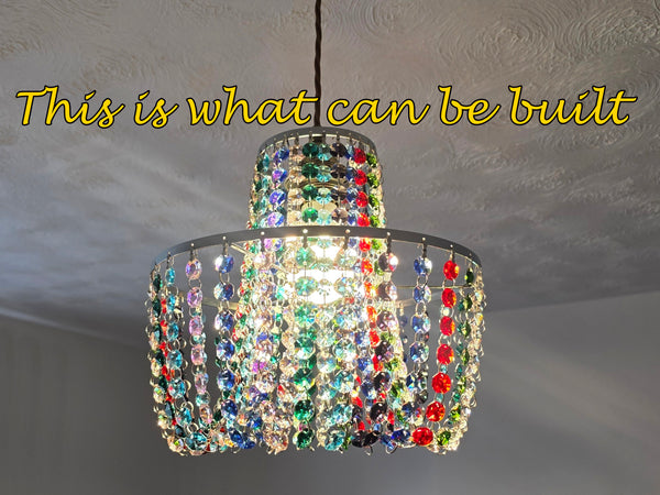 Chrome 2-Tier Crown Chandelier Pendant Frame Make Your Own Unique Light 11" Di 7