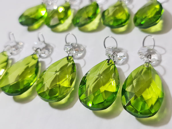 12 Sage Green Oval 37 mm Chandelier UK Crystals Drops Beads Droplets Christmas Decorations 5