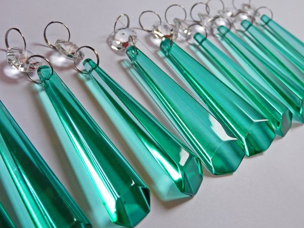 1 Aqua Marine Cut Glass Icicles 72 mm 3" Chandelier Crystals Drops Beads Droplets Lamp Parts 7