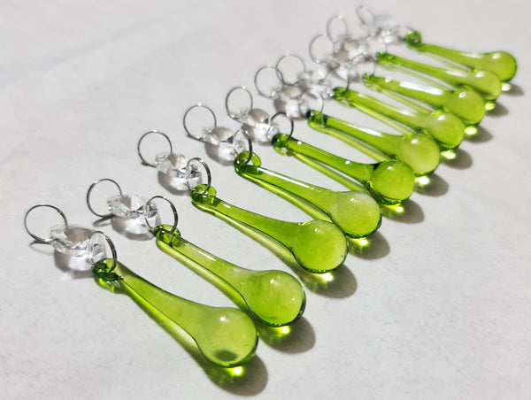 1 Sage Green Cut Glass Orbs 53 mm 2" Chandelier Crystals Droplets Beads Drops Lamp Light Parts 8