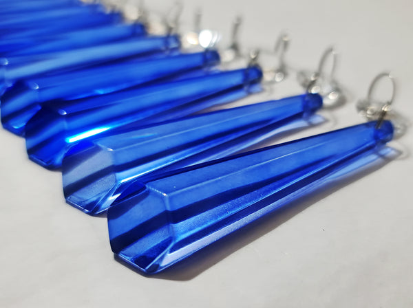 1 Blue Cut Glass Icicles 72 mm 3" Chandelier Crystals Drops Beads Droplets Light Parts 7
