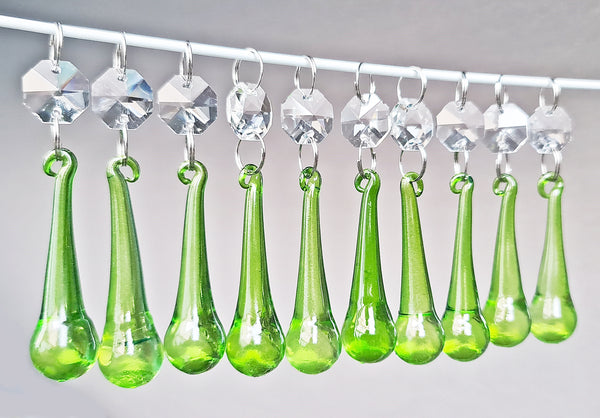 1 Sage Green Cut Glass Orbs 53 mm 2" UK Chandelier Crystals Droplets Beads Drops Lamp Light Parts 0 8