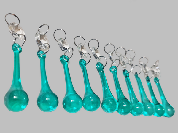 1 Aqua Marine Cut Glass Orbs 53 mm 2" Chandelier UK Crystals Droplets Beads Drops Lamp Light Parts 10