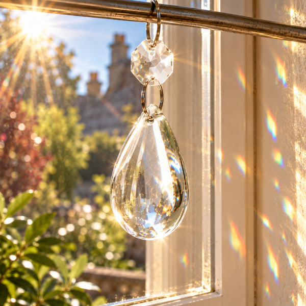 1 Clear Cut Glass Smooth Oval 50 mm 2" No Facets Chandelier UK Crystals Drops Droplets Prisms 6