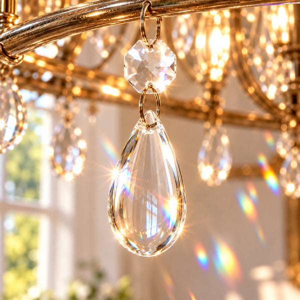 1 Clear Cut Glass Smooth Oval 50 mm 2" No Facets Chandelier UK Crystals Drops Droplets Prisms 9