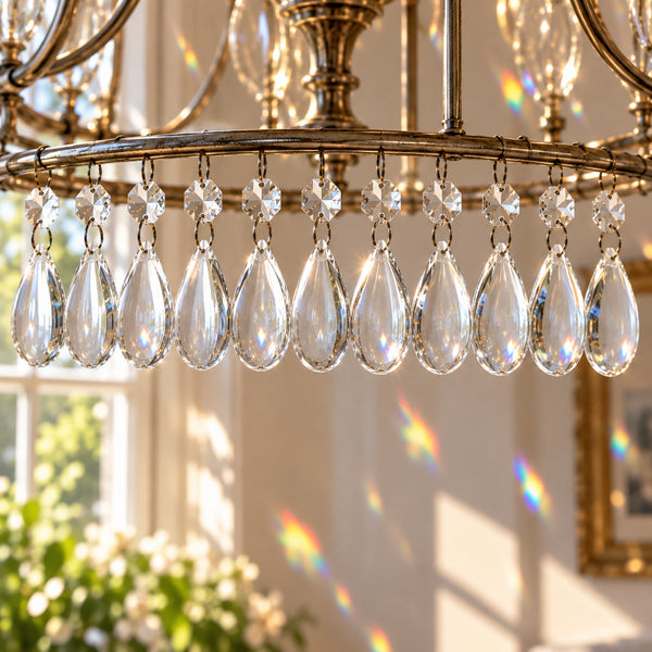 12 Clear Smooth Oval 50 mm 2" Chandelier UK Crystals Beads Droplets Decorations Colourless