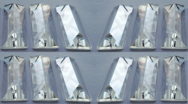 12 Clear Cut Glass Oblong 62 mm x 20 mm Coffin Chandelier Crystals Drops Beads Droplets 7