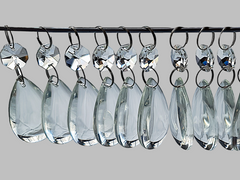12 Clear Smooth Oval 50 mm 2" Chandelier UK Crystals Drops Beads Droplets Decorations Colourless