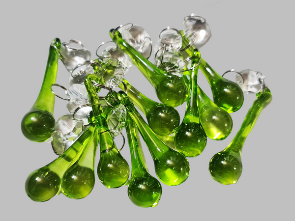 12 Sage Green Orbs 53 mm 2" Chandelier Crystals Droplets Beads Decorations Sun Catchers Drops 5