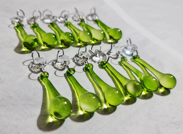 12 Sage Green Orbs 53 mm 2" Chandelier Crystals Droplets Beads Decorations Sun Catchers Drops 9