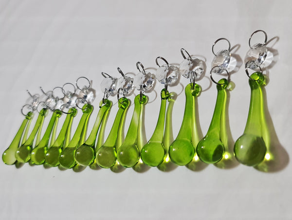 12 Sage Green Orbs 53 mm 2" Chandelier Crystals Droplets Beads Decorations Sun Catchers Drops 3