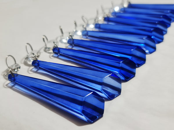 1 Blue Cut Glass Icicles 72 mm 3" Chandelier Crystals Drops Beads Droplets Light Parts 12