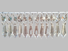 12 Clear Torpedo 37 mm Chandelier Crystals Drops Beads Droplets Sun Catchers Decorations colourless