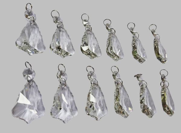 12 Clear 50 mm 2" Bell Chandelier Glass Crystals Beads Droplets Sun Catchers Decorations colourless