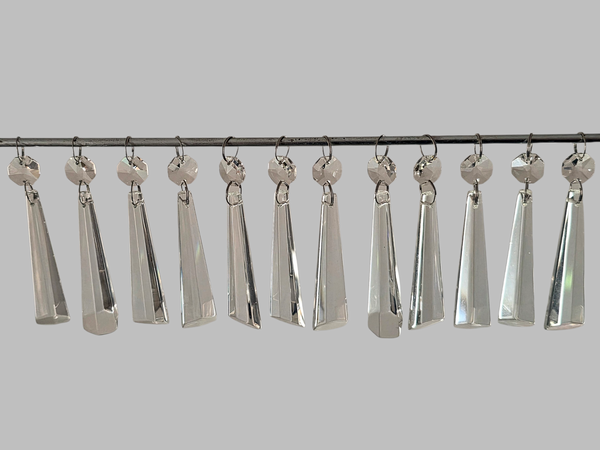 12 Clear Icicles 72 mm 3" Chandelier UK Crystals Beads Droplets Decorations Sun Catchers colourless 4