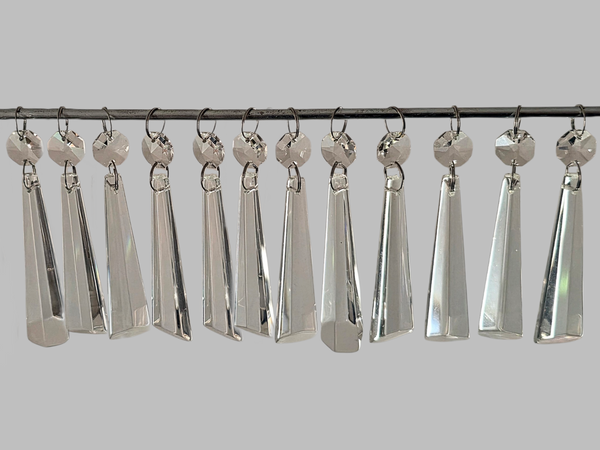 12 Clear Icicles 72 mm 3" Chandelier UK Crystals Beads Droplets Decorations Sun Catchers colourless 9
