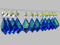 12 Cobalt Blue Leaf 50 mm 2" Chandelier UK Crystals Beads Droplets Christmas Wedding Decorations