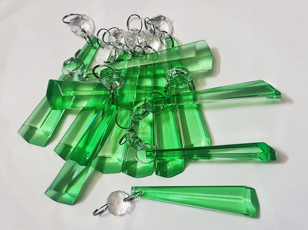 12 Emerald Green Icicles 72 mm 3" Chandelier Crystals Drops Beads Droplets Christmas Decorations 9