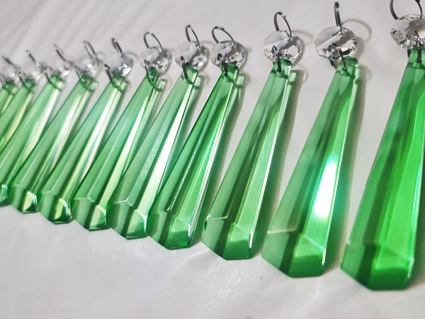 12 Emerald Green Icicles 72 mm 3" Chandelier Crystals Drops Beads Droplets Christmas Decorations 11