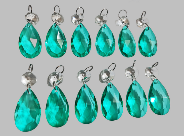 12 Aqua Marine Green Oval 37 mm 1.5" UK Chandelier Crystals Drops Beads Droplets Christmas Decorations 8