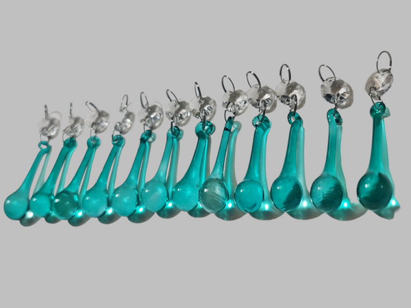 12 Aqua Marine Orbs 53 mm 2" Chandelier Crystals Droplets Beads Drops Christmas Decorations 4
