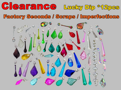 Clearance * Lucky Dip * 12 Cut Glass Chandelier Crystals Beads Droplets Sun Catcher Light Parts