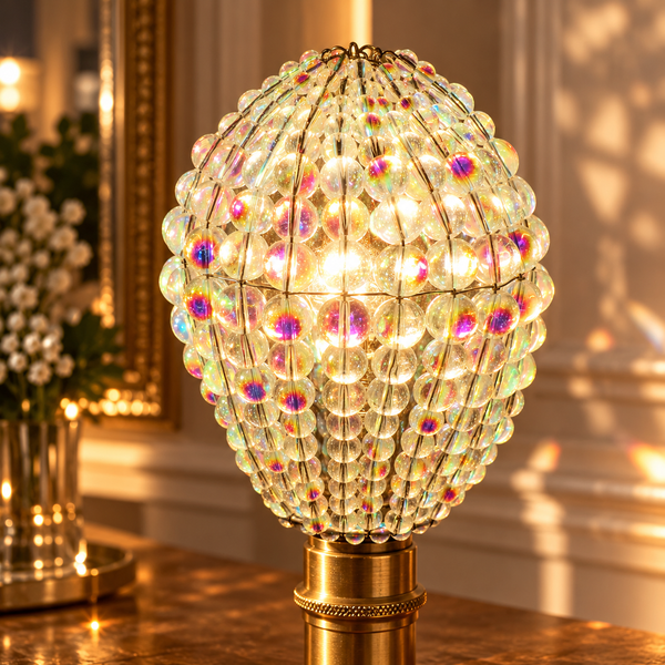 Chandelier Light Newton GLS Bulb Cover Sleeve Aurora Borealis AB Glass Beaded Lampshade Alternative 12