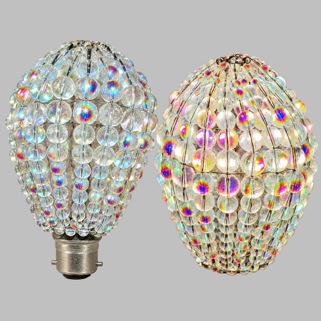 Chandelier Light Newton GLS Bulb Cover Sleeve Aurora Borealis AB Glass Beaded Lampshade Alternative 1