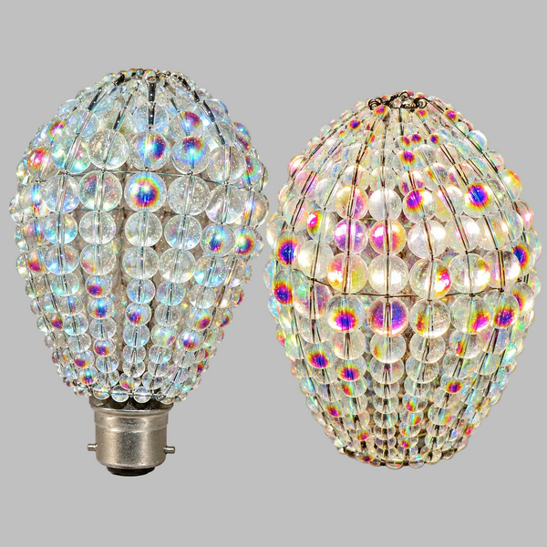 Chandelier Light Newton GLS Bulb Cover Sleeve Aurora Borealis AB Glass Beaded Lampshade Alternative 1